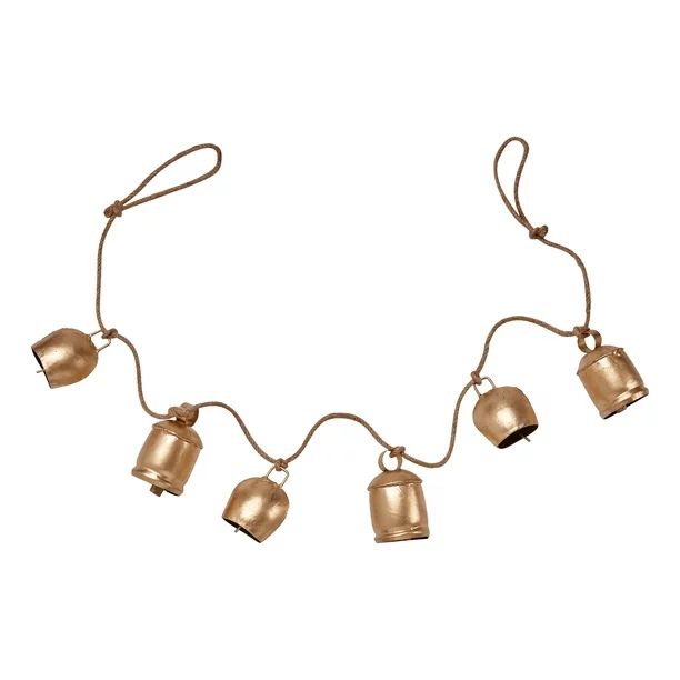 TAG Gold Antique Bells & Jute Rope Garland - Walmart.com | Walmart (US)