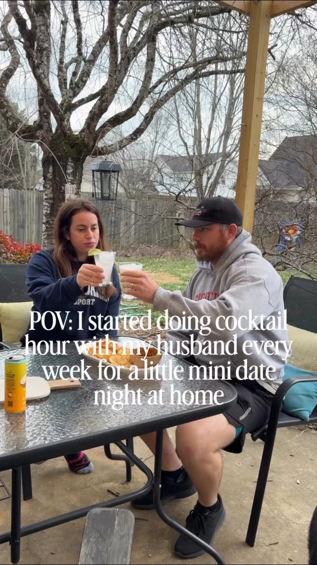 This was a 4 ingredient appetizer and it tastes amazing

Ingredients:

- Ravioli (We used Lobster but I think cheese would be better)
- 2 eggs beaten
- breadcrumbs
- Marinara Sauce
 So good!

Directions:

- Beat your eggs in a bowl
- Pour the Breadcrumbs in a seperate bowl
- Dunk your raviolis in the egg and coat
- Dunk the raviolis in the breadcrumbs and coat well
- Place the raviolis in the air fryer for 10 minutes at 350

I had this with a traditional scratch margarita (my fave)

- Juice of one lime
- 1 oz tequilia
- .5 oz orange liqueur

serve it over ice in a glass rimmed with salt

And Eric had a Pina Colada Protein Pop which surpassed all of my expectations! So good, you’d have no idea it was a protein drink

#athomedate #cocktailhour #foodvlog

#LTKfoodie #LTKvlog #LTKdayinmylife