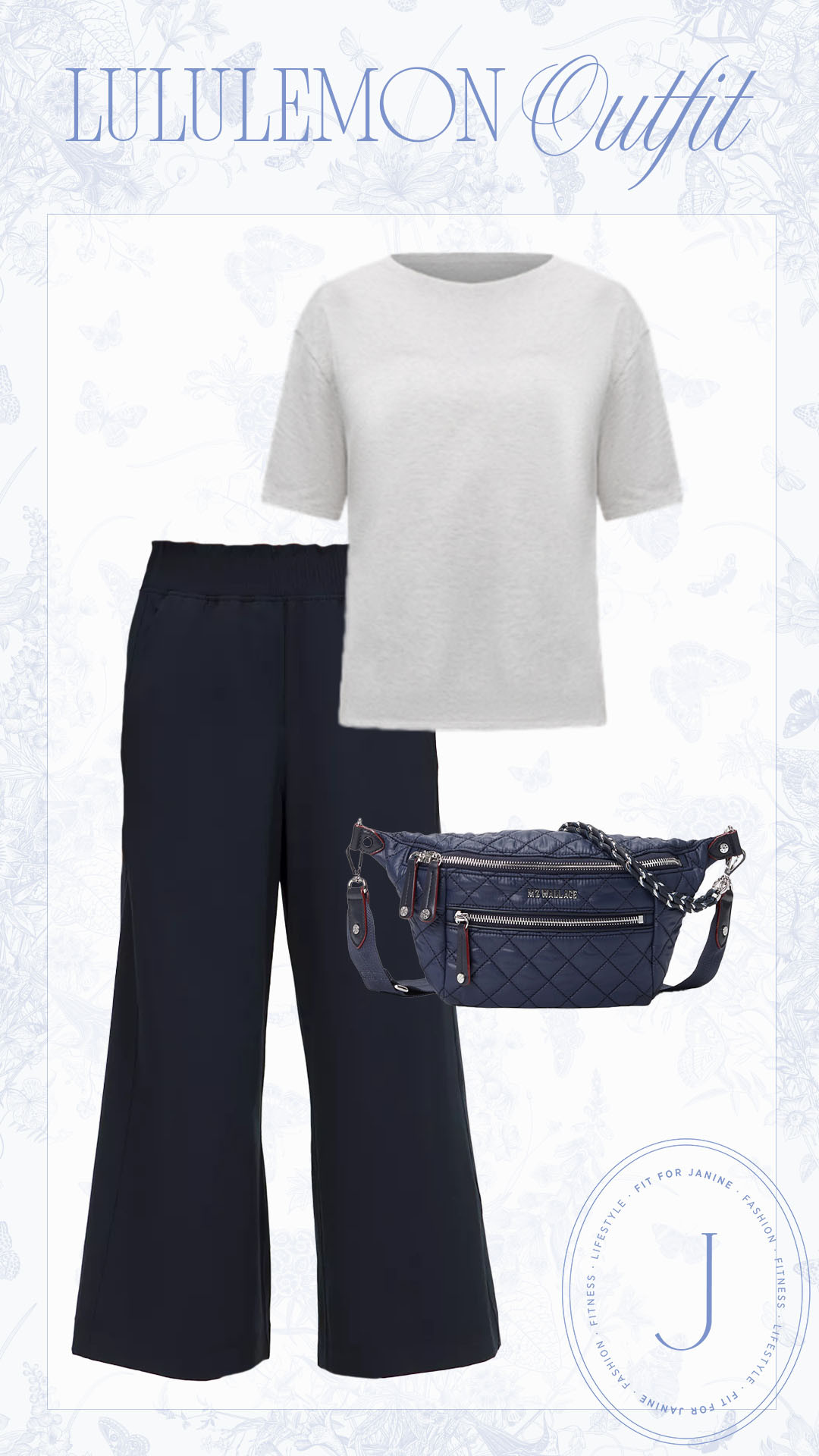 For cooler mornings, these ruffled waistband pants will dress up a basic tee! Pair with a crossbody sling bag for the ultimate in ahtleisure style!

Fit4Janine, Lululemon, MZ Wallace 

 #LTKSeasonal #LTKActive #LTKStyleTip