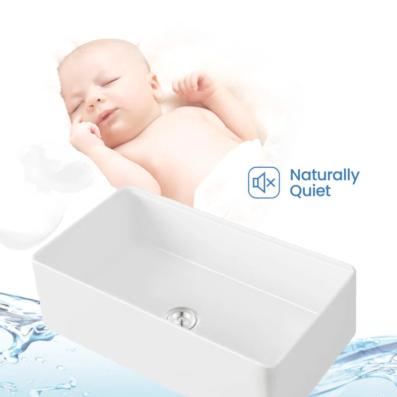 Pure 33" W Single Bowl Fireclay Farmhouse Kitchen Sink | Wayfair North America