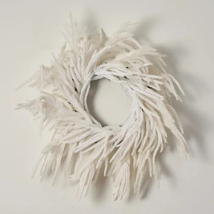 Real Touch White Norfolk Pine Front Door Christmas Holiday Winter Wreath | Nordstrom