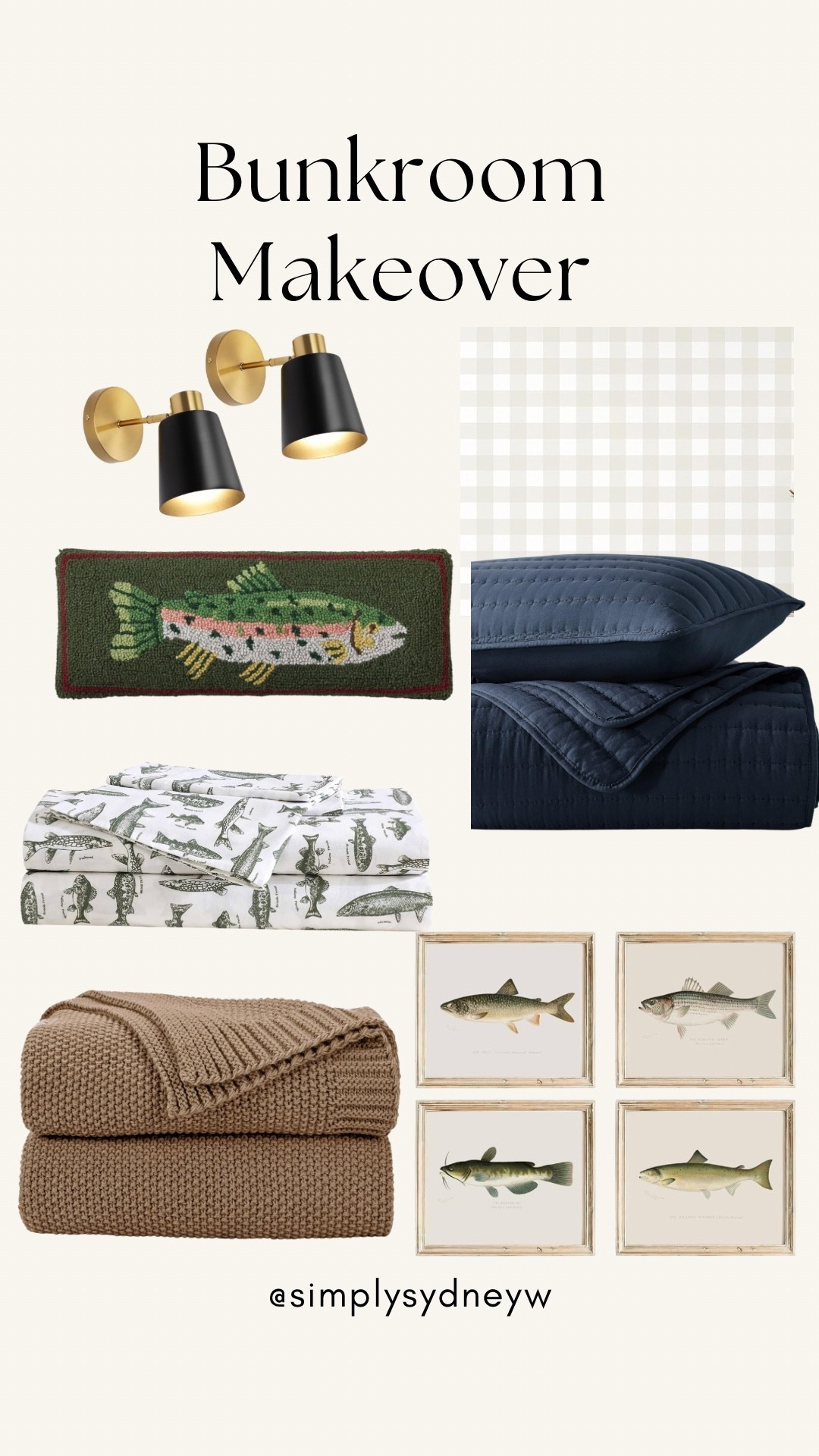 I'm having so much fun curating our bunk room makeover! These pieces are great for a boys bedroom, guest room, or lake house/cabin!

bunkroom | lake house | cabin | boysroom | nursery theme | fish 


#LTKHome