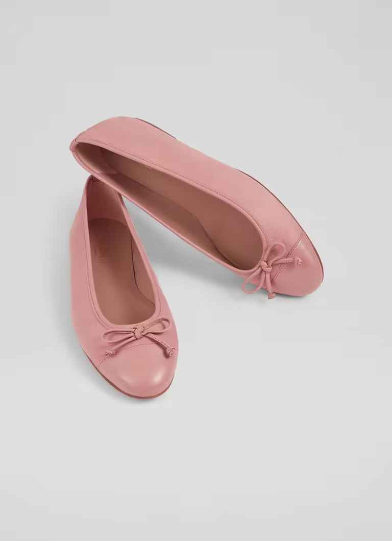 Kara Pink Suede Ballerina Pumps | L.K. Bennett (UK)