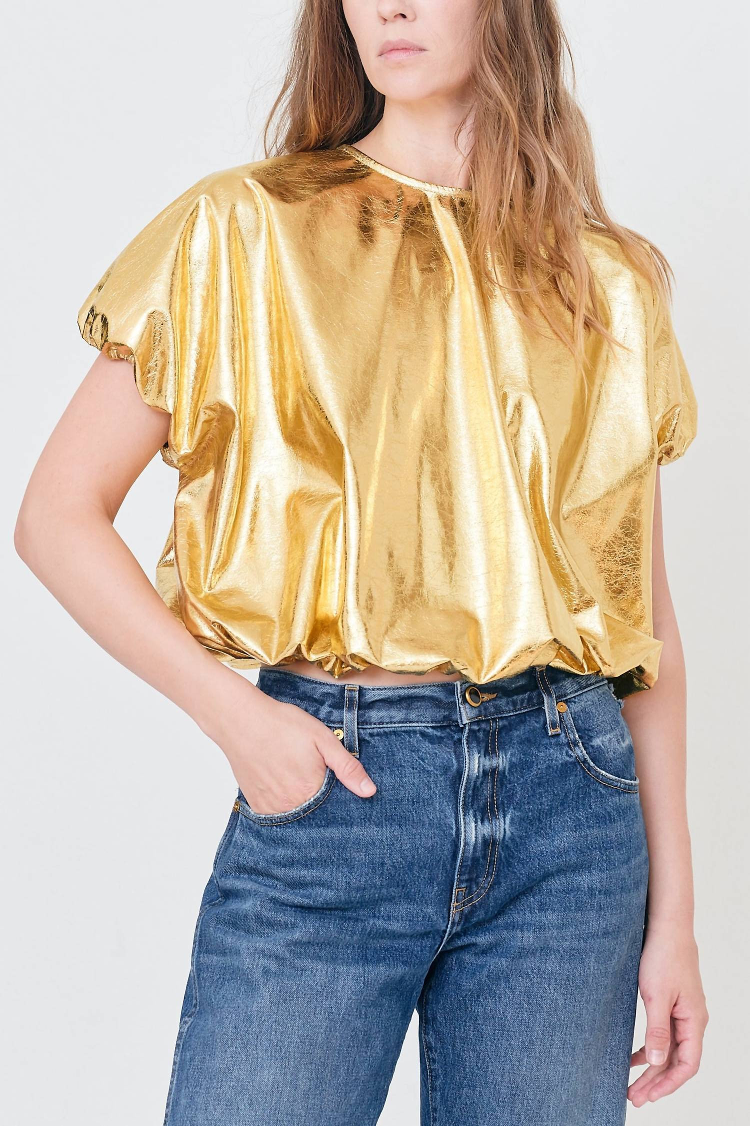 Georgina Top In Gold | Shop Simon