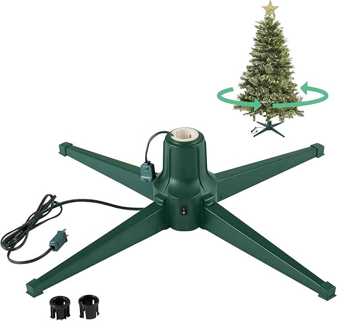 Home Heritage 360° Rotating Christmas Tree Stand – Green Sturdy Metal Base for Trees up to 7.5... | Amazon (US)