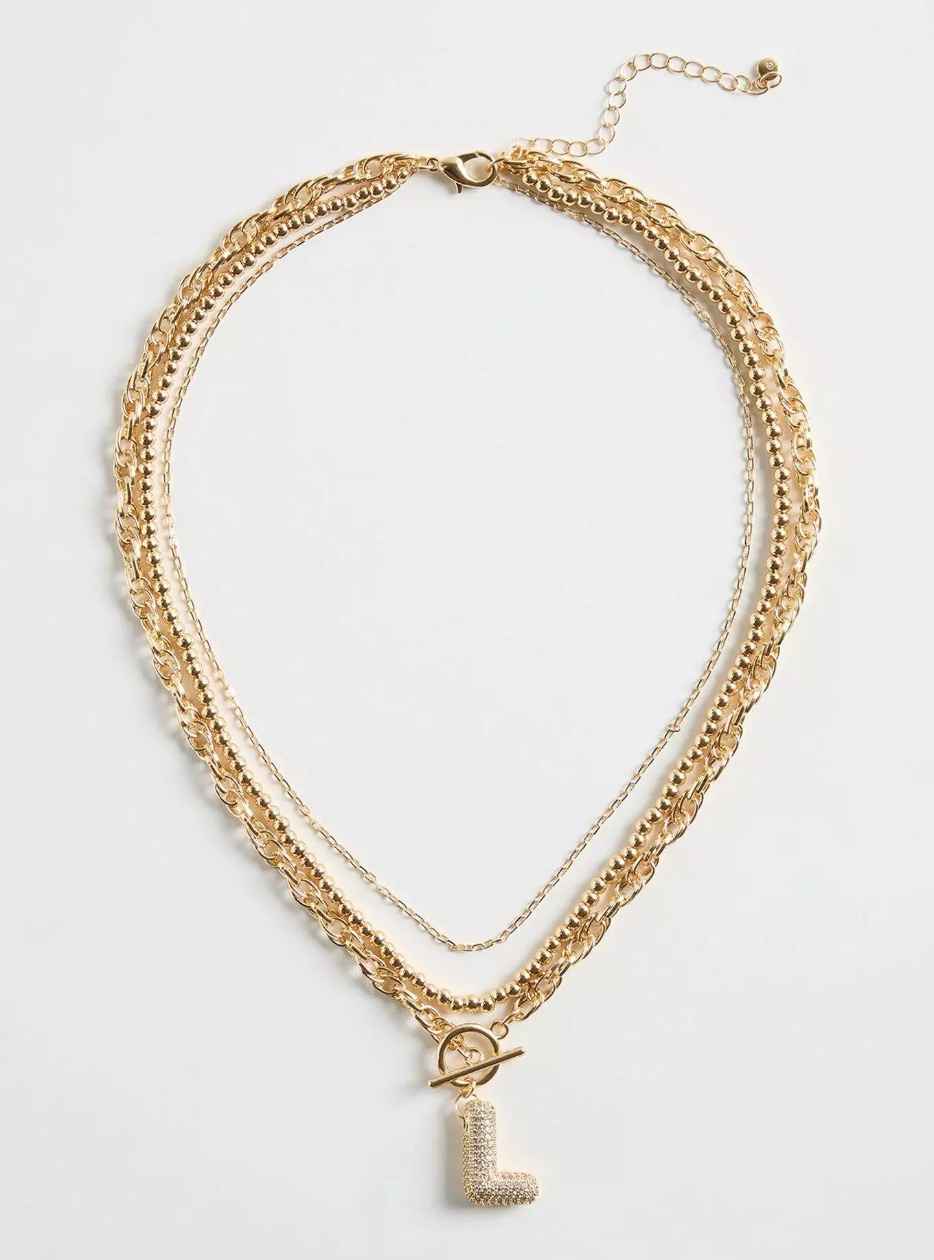 Pave Puffed Initial Necklace | Torrid (US & Canada)
