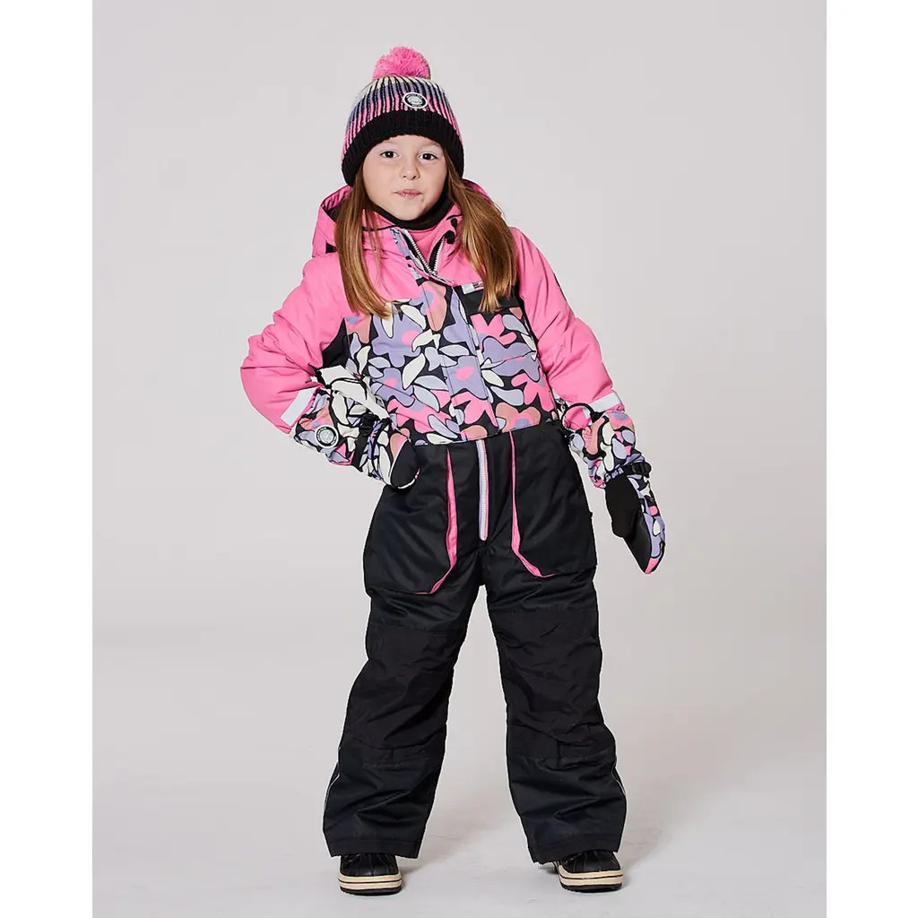 Deux par Deux One-Piece Play Snowsuit Retro Flower in Black at Nordstrom, Size 12 | Nordstrom