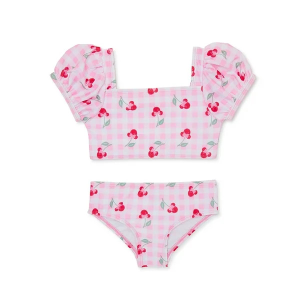 Minnie Mouse Toddler Girl Puff Sleeve Bikini, 2-Piece, Sizes 12M-5T | Walmart (US)
