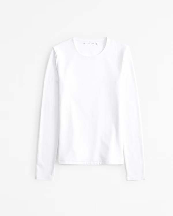 Essential Long-Sleeve Tuckable Baby Tee | Abercrombie & Fitch (US)