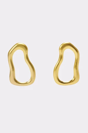 AKIRA Wavey Baby Dangle Earrings In Gold | AKIRA