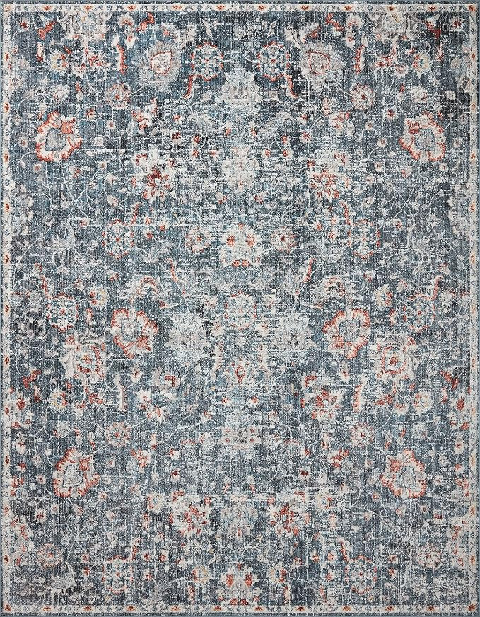 Loloi Cassandra Collection CSN-04 Blue/Rust 3'-9" x 5'-9" Accent Rug | Amazon (US)