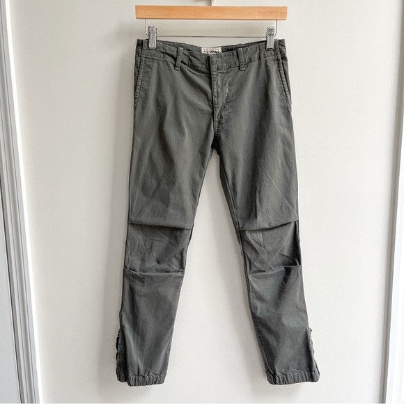 [nili lotan] ankle zip flap pocket cropped military jogger pant camo green 0 | Poshmark