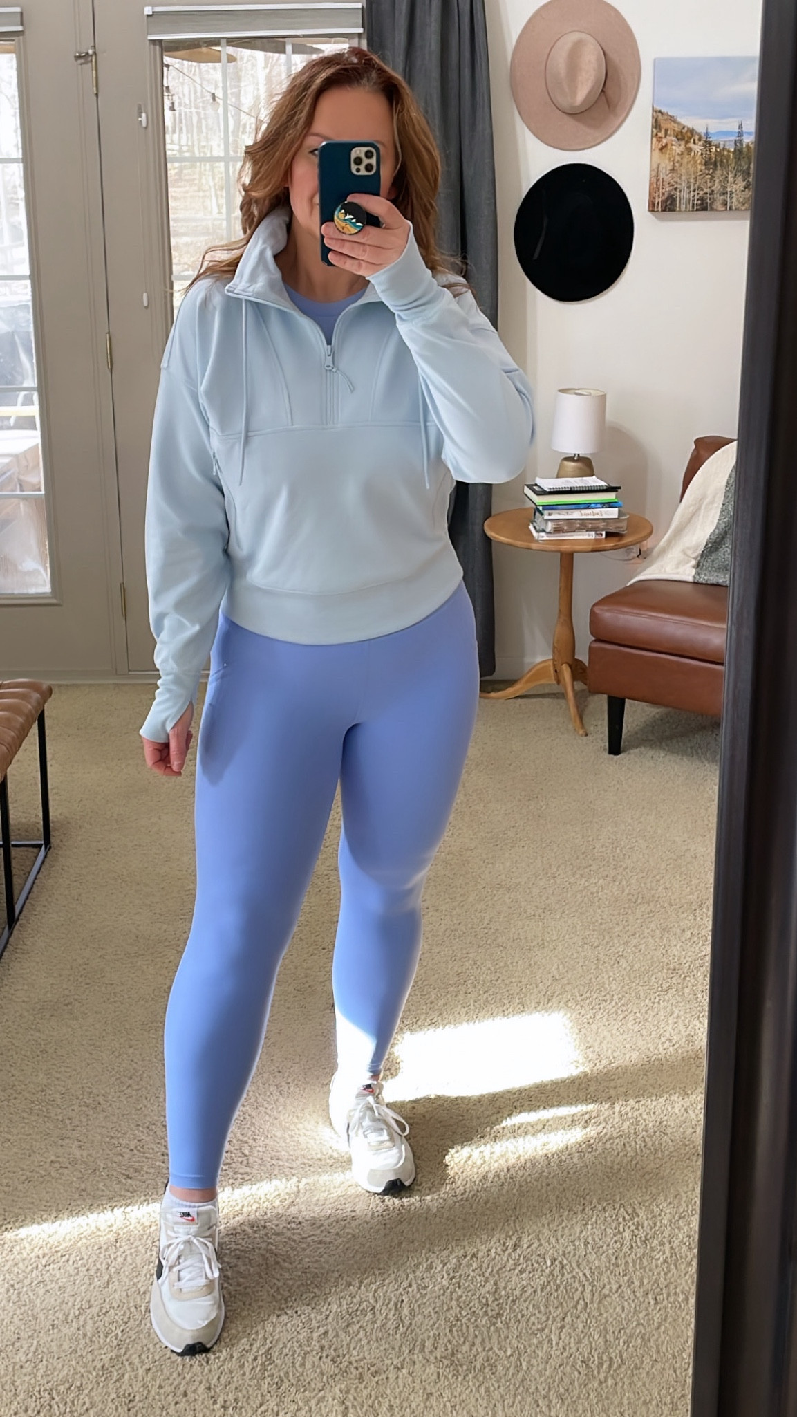 1/2 zip fleece pullover. Seamless performance top. Buttersoft leggings. Athletic wear  
Size large in top & pullover. Medium in leggings. 
For reference, I’m 5’8” / 36D

#LTKsalealert #LTKmidsize #LTKfitness