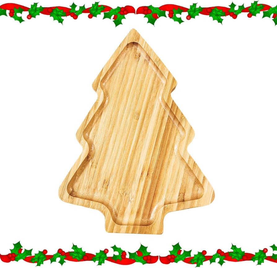 Christmas Tree Charcuterie Board - Bamboo Christmas Tree Shaped Platter,Christmas Tree Cheese Boa... | Amazon (US)