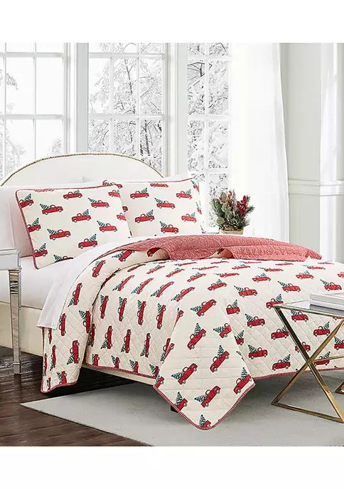 Trucks and Trees Quilt 3 Piece Set | Belk