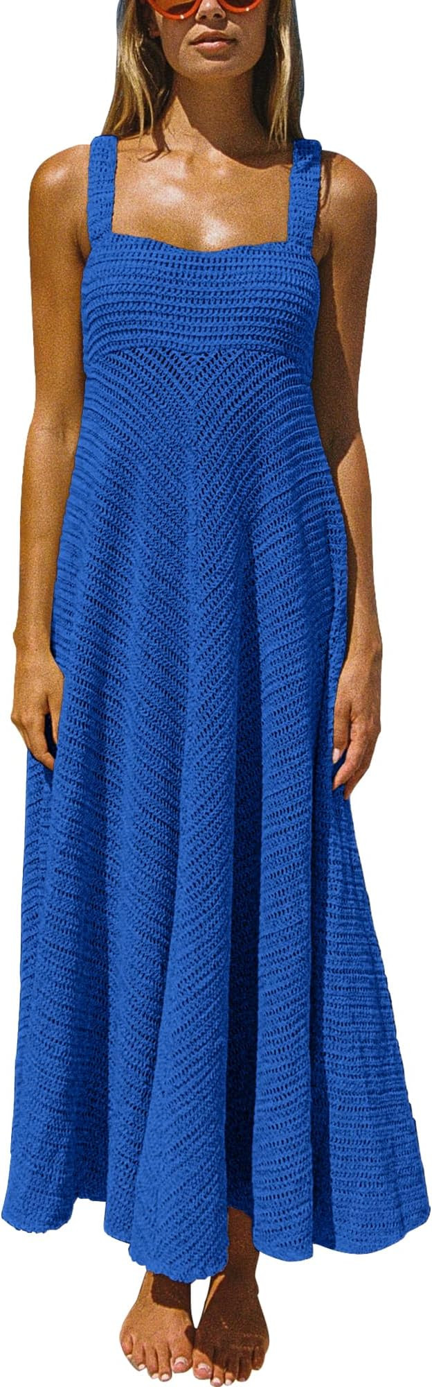 Gacaky Womens Summer Maxi Dresses 2025 Casual Boho Sleeveless Sundress Solid Color A Line Beach L... | Amazon (US)