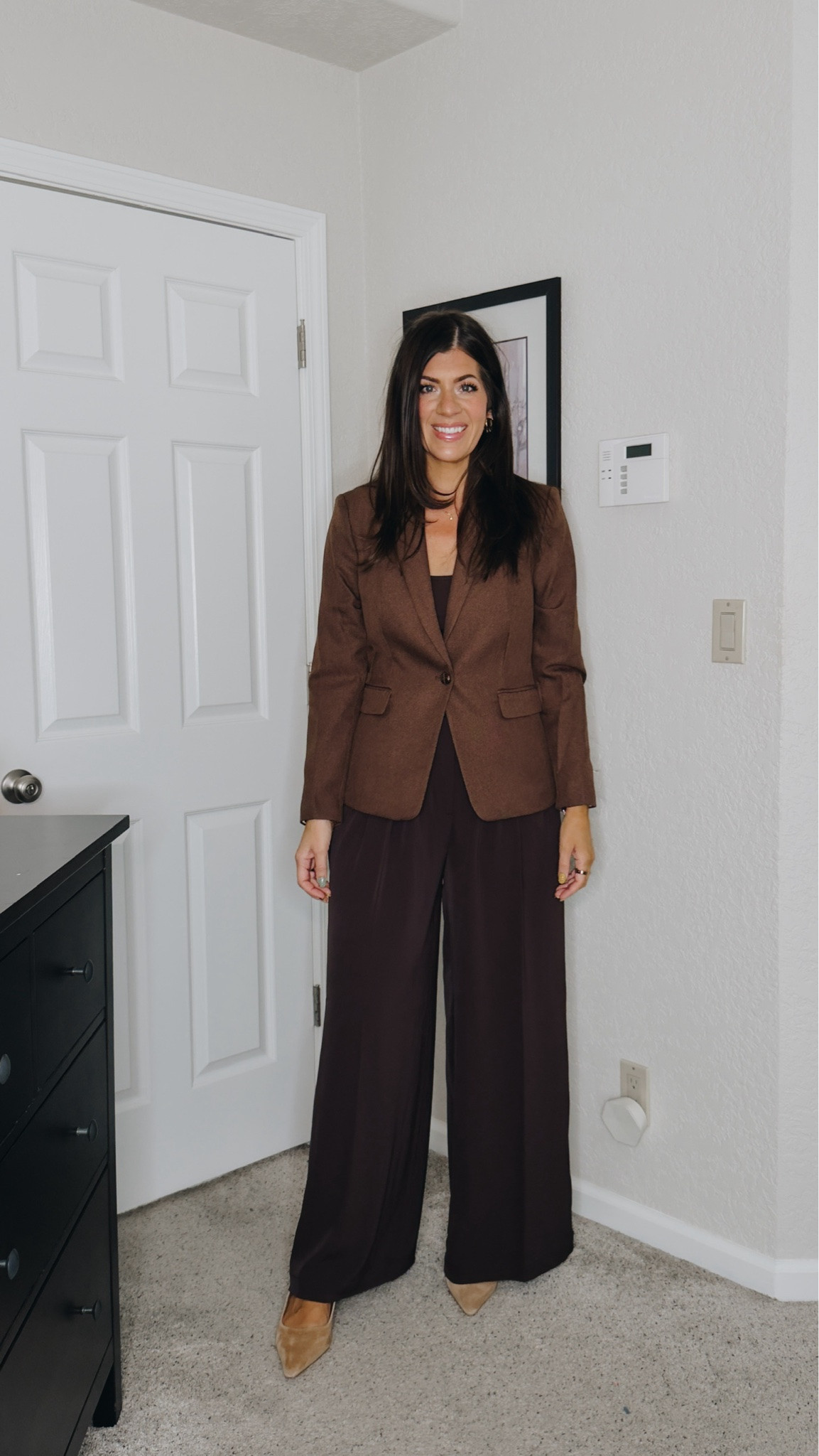 Wearing a size 8 in blazer and 8 in trouser 
-
Summer to fall workwear, fall workwear, office outfit, midsize workwear, business casual outfit, fall office style, work outfit ideas, transitional workwear

#LTKootd #LTKMidsize #LTKWorkwear