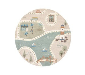 3D Activity Town Round Play Rug | Pottery Barn Kids