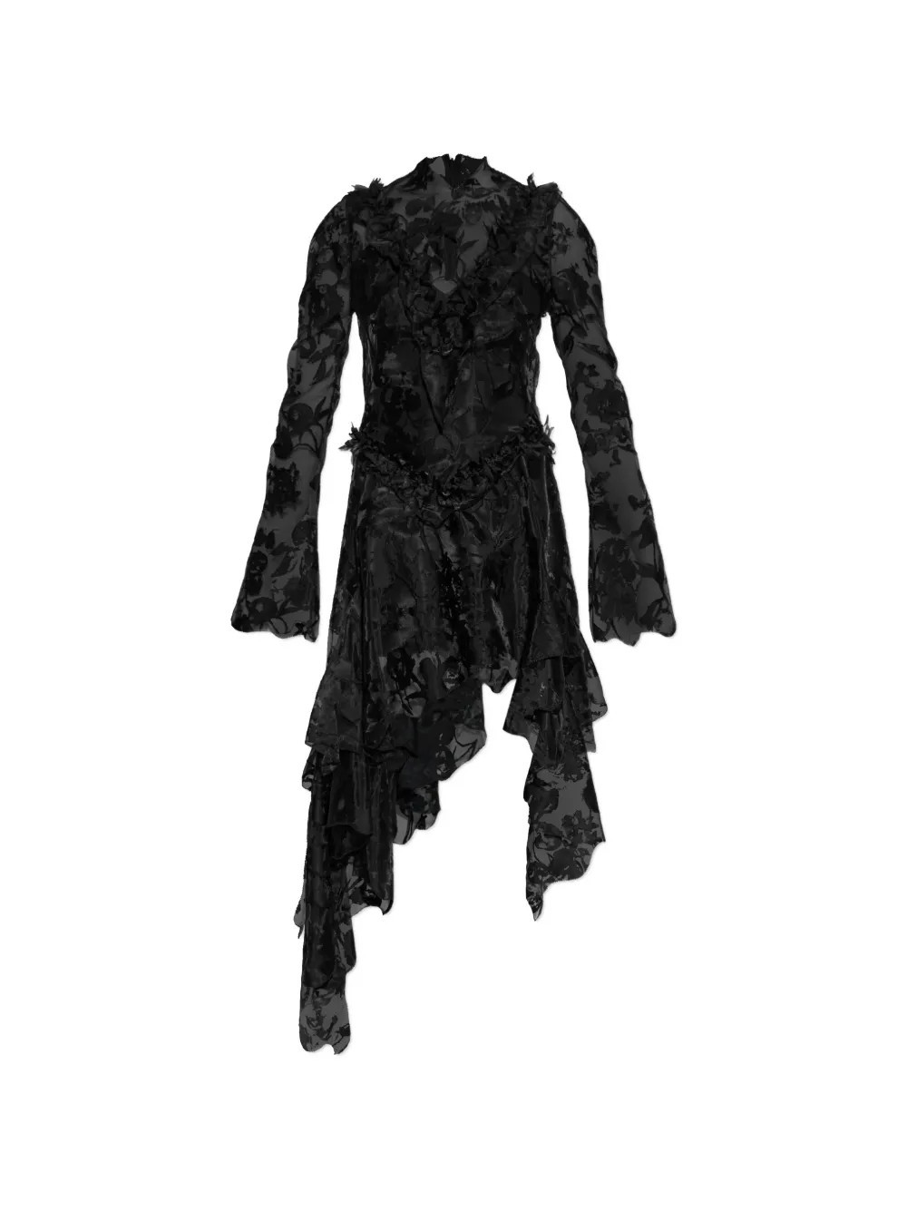 Alexander McQueen ruffled asymmetric dress - Black | Farfetch Global