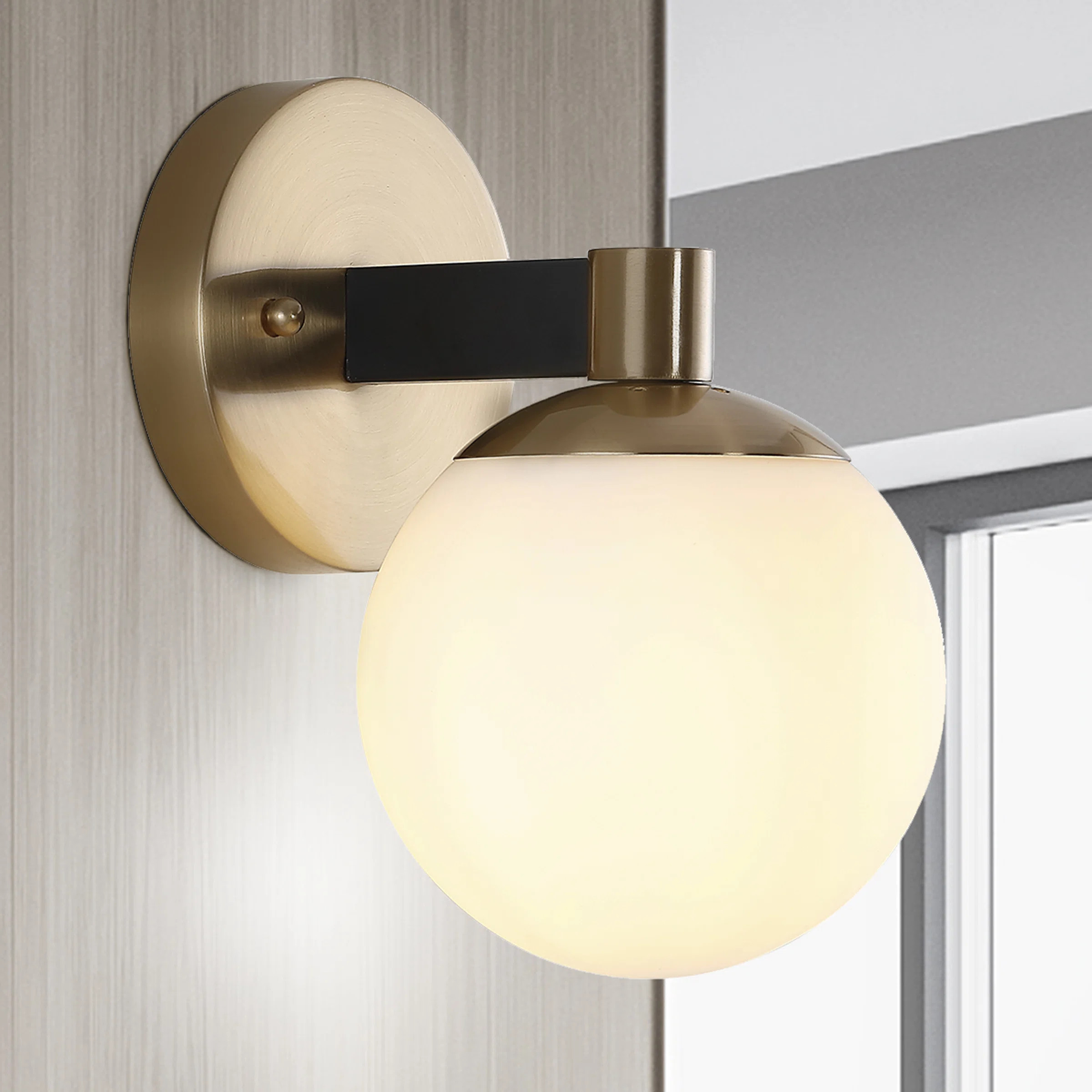 Mercer41 Songer 1-Light Dimmable Brass Gold/Black Vanity Light | Wayfair | Wayfair North America