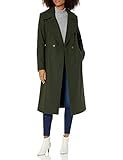 Nine West Outerwear Women's 43" Classic DB Long Wool Coat, Hunter, Extra Large | Amazon (US)