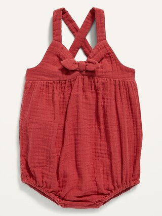 Sleeveless Tie-Front One-Piece Romper for Baby | Old Navy (US)