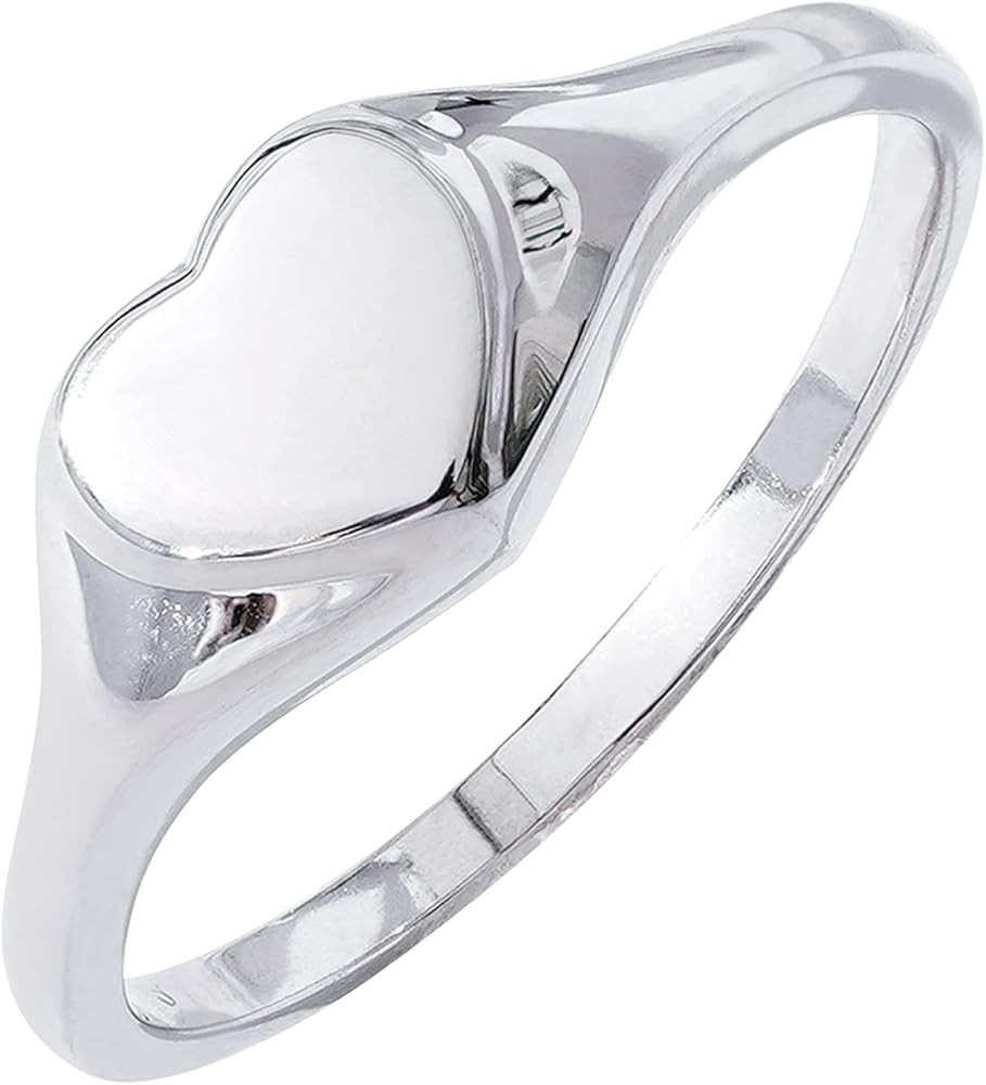 Amazon Essentials 14K Plated Sterling Silver Round Signet Ring | Amazon (US)