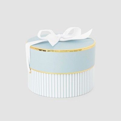 Blue & White Stripe Small Round Box - Sugar Paper™ | Target