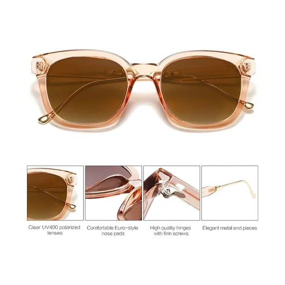 Street Knitted Retro Polarized Square Sunglasses, Pink, UV400, Women's | Walmart (US)