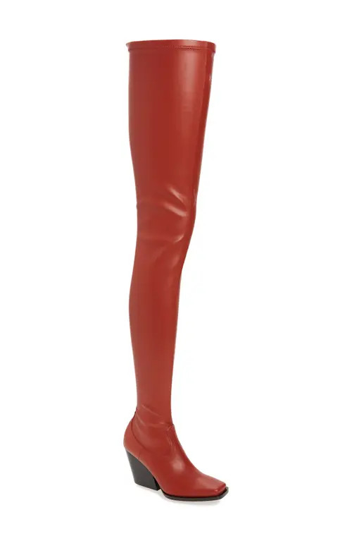 Stella McCartney Cowboy Thigh High Stretch Faux Leather Boot in Sienna at Nordstrom, Size 6Us | Nordstrom