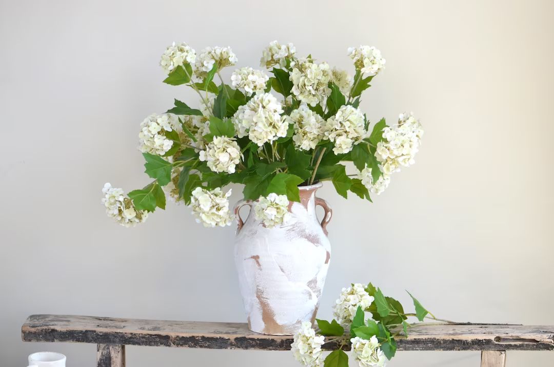 25 Real Touch Hydrangeas, Snowball Hydrangea, Faux Hydrangea, White Hydrangea, DIY Wedding Bouque... | Etsy (US)