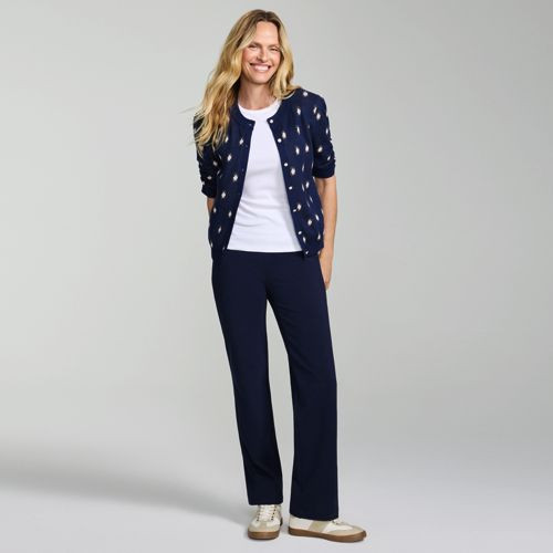 Starfish Mid Rise Straight Leg Pants - Lands' End - Gray - XL | Lands' End (US)
