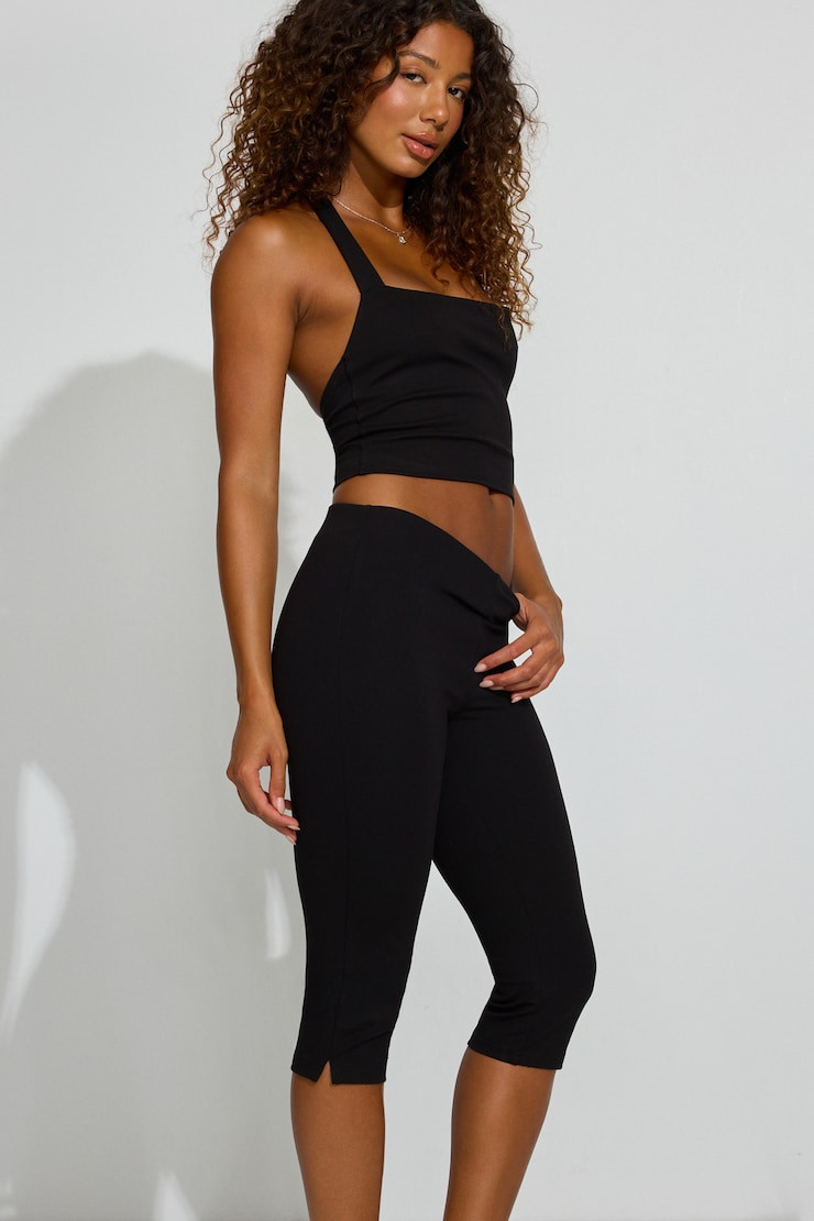 Knit Capri Pants - Garage - Black - Women Clothing | Garage Clothing