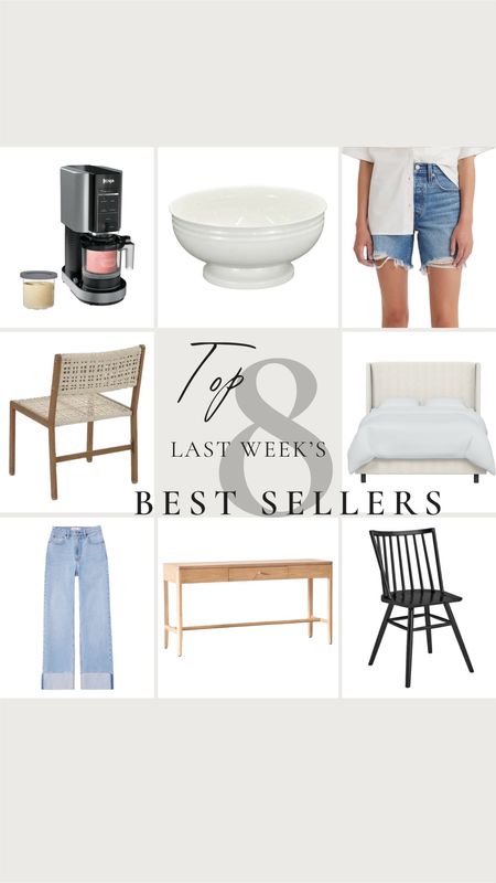 Last week’s best sellers! Loving my new Levi’s shorts. Perfect mom length! And my $8 Walmart bowl! The ninja creami ice cream maker is still on super sale, and my outdoor dining chairs are now 65% off!! 🔥 

Dining chair, Wayfair, Levi’s, Abercrombie, denim, jeans, shorts, console table, entry table, studio McGee, mcgee and co, Home Depot, Walmart, Target, bed 

#LTKHome #LTKFindsUnder100 #LTKSaleAlert