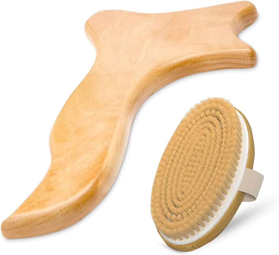 Lymphatic Drainage Paddle Wood & Dry Skin Brush are The only Two Items You Need for an Healthier ... | Amazon (US)