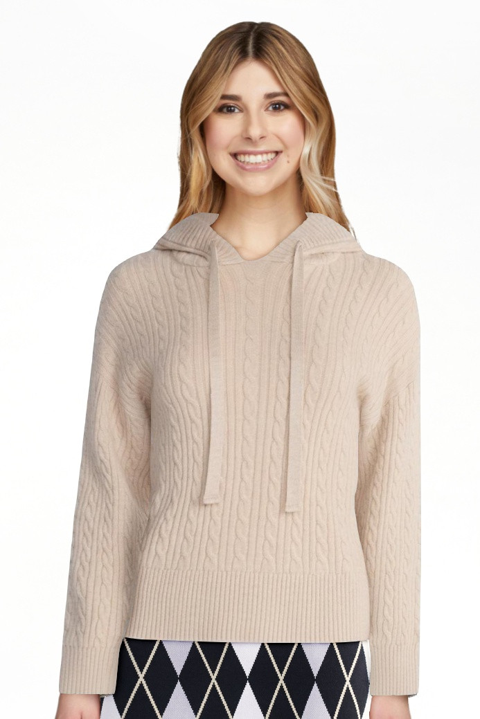 Free Assembly Women's and Women's Plus Cozy Yarn Cable Knit Hoodie Sweater, Midweight, Sizes XS-4... | Walmart (US)