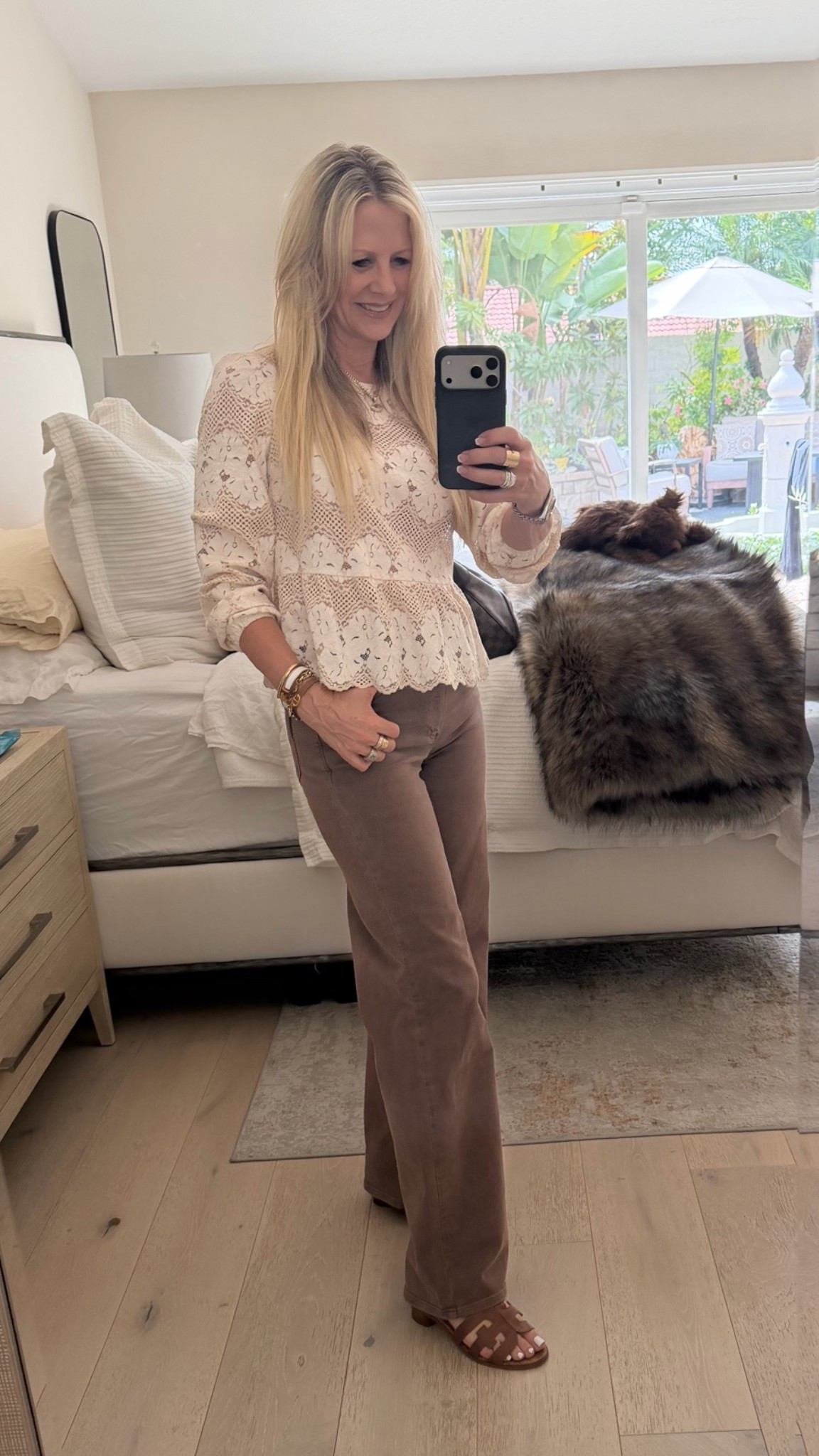 OOTD - Found a great alternative to blue jeans. Loving these Paige brown Anessa jeans!  Great for transitioning into fall.

#LTKdayinmylife #LTKOver40 #LTKWorkwear