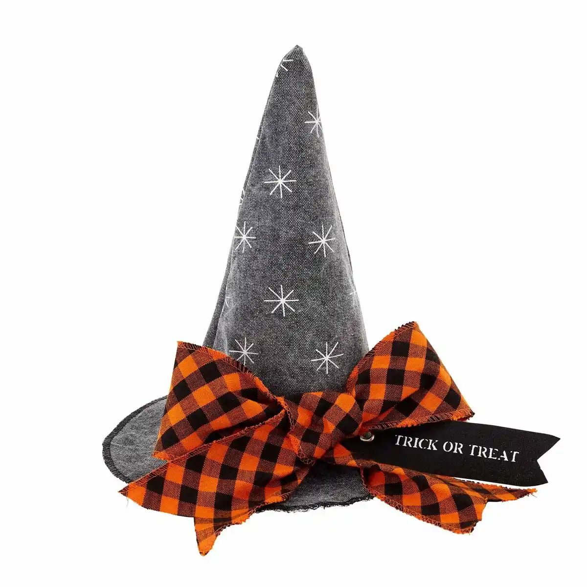 Small Halloween Plaid Decorative Witch Hat | Mud Pie (US)