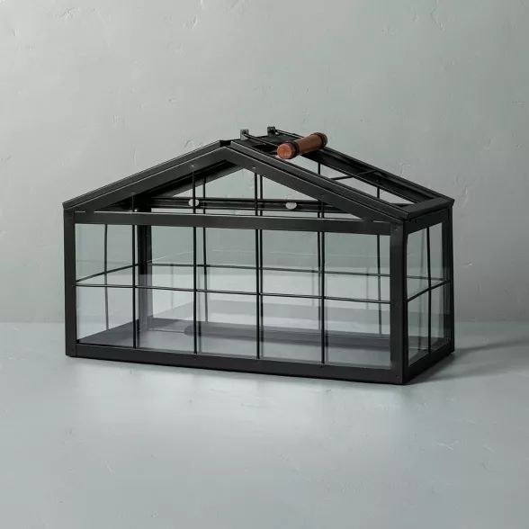 Rectangular Metal & Glass Terrarium Black - Hearth & Hand™ with Magnolia | Target