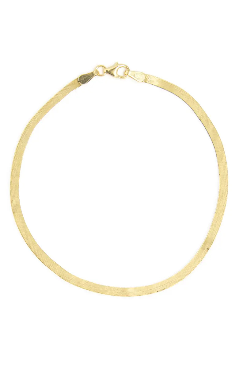 14K Gold Herringbone Chain Bracelet | Nordstrom Rack