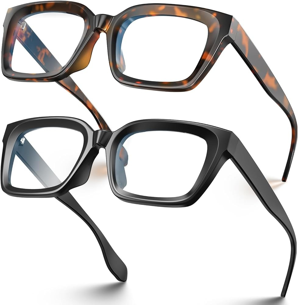 VISOONE Chunky Square Blue Light Blocking Glasses with Anti Computer Glare for Working Women Men ... | Amazon (US)