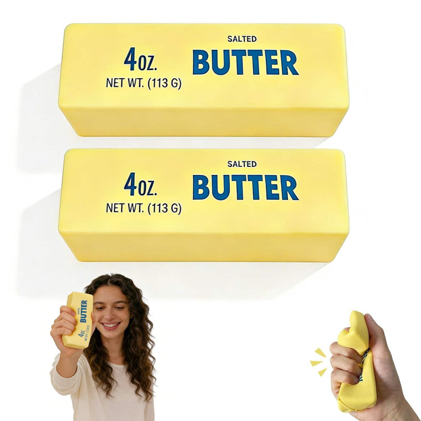 Butter Squishy Toy, Slow Rising Fidget Squishy Butter Stick, Sensory Squeeze Toys for Stress Reli... | Amazon (US)