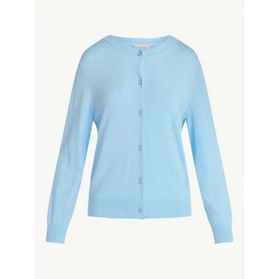 Free Assembly Women's Solid, Stripe, & Print Classic Cozy Yarn Cardigan Sweater, Lightweight, Siz... | Walmart (US)