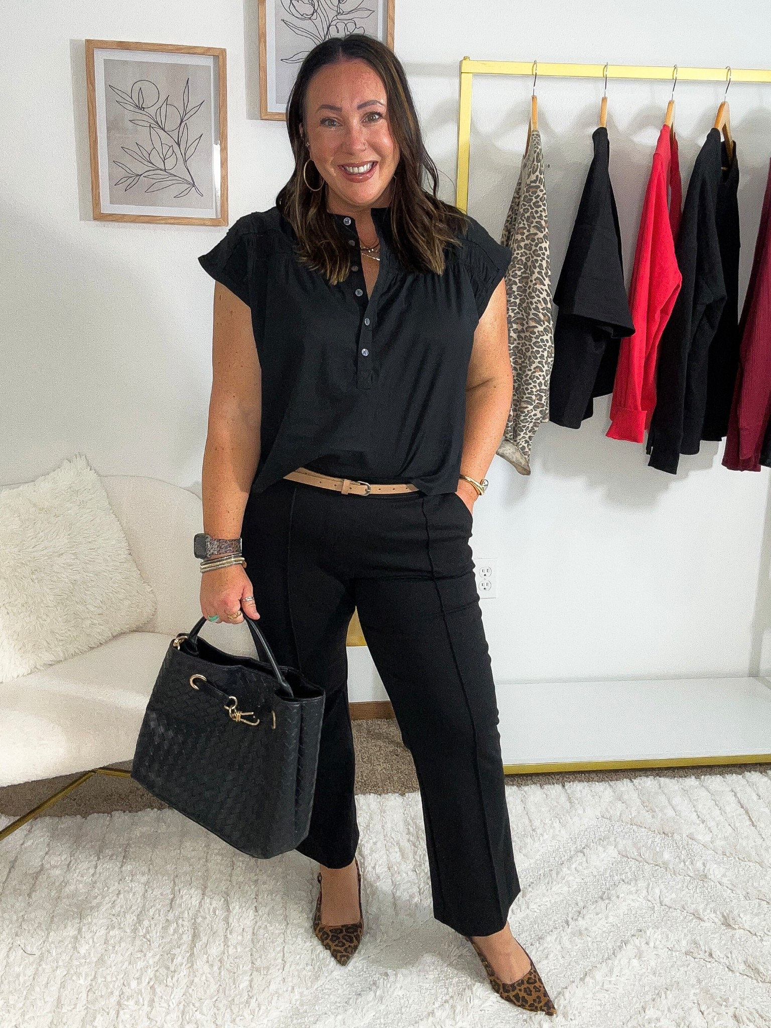 Budget friendly workwear look transitioning into fall! Large pintuck blouse. XL cropped flare pants. Kitten heels run true to size! XL slim belt  

#LTKPlusSize #LTKFindsUnder50 #LTKWorkwear