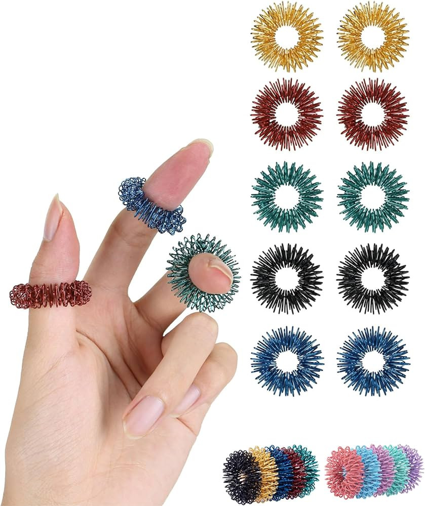 Mr. Pen- Spiky Sensory Rings, 10 Pack, Stress Relief Fidget Sensory Toys, Fidget Rings, Fidget Ri... | Amazon (US)