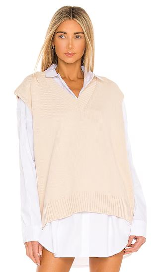 L'Academie Oversized Sweater Vest in Cream. - size XS (also in S, XXS) | Revolve Clothing (Global)