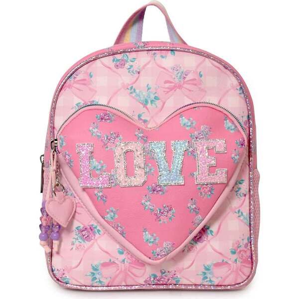 LOVE' Ditzy Daze Gingham Print Mini Backpack, Pink | Maisonette
