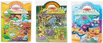 Melissa & Doug Reusable Puffy Sticker Wild Adventures Play Set 3-Pack (118 Stickers: Safari, Dino... | Amazon (US)