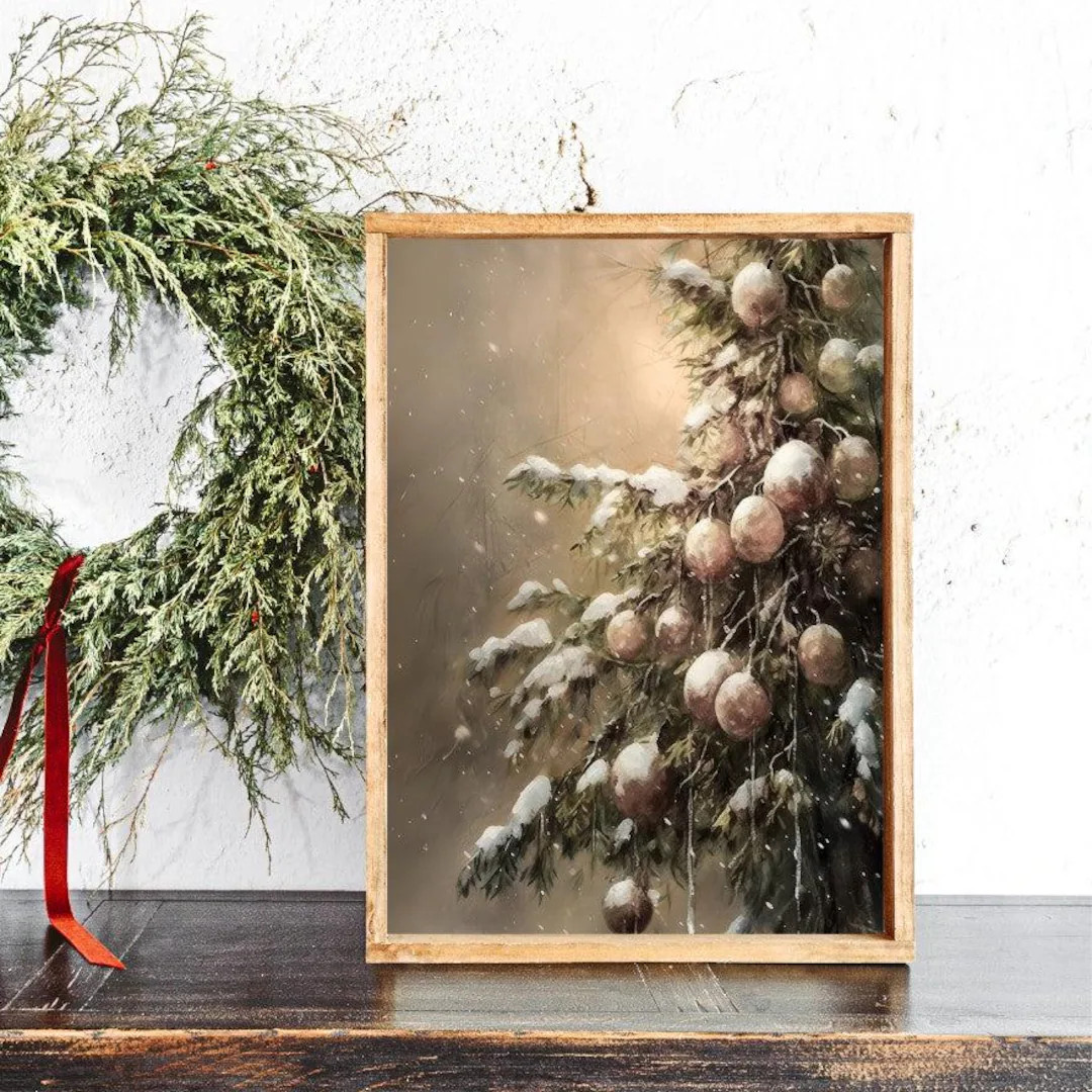 Frosted Ornaments Canvas Printed Sign - Etsy | Etsy (US)