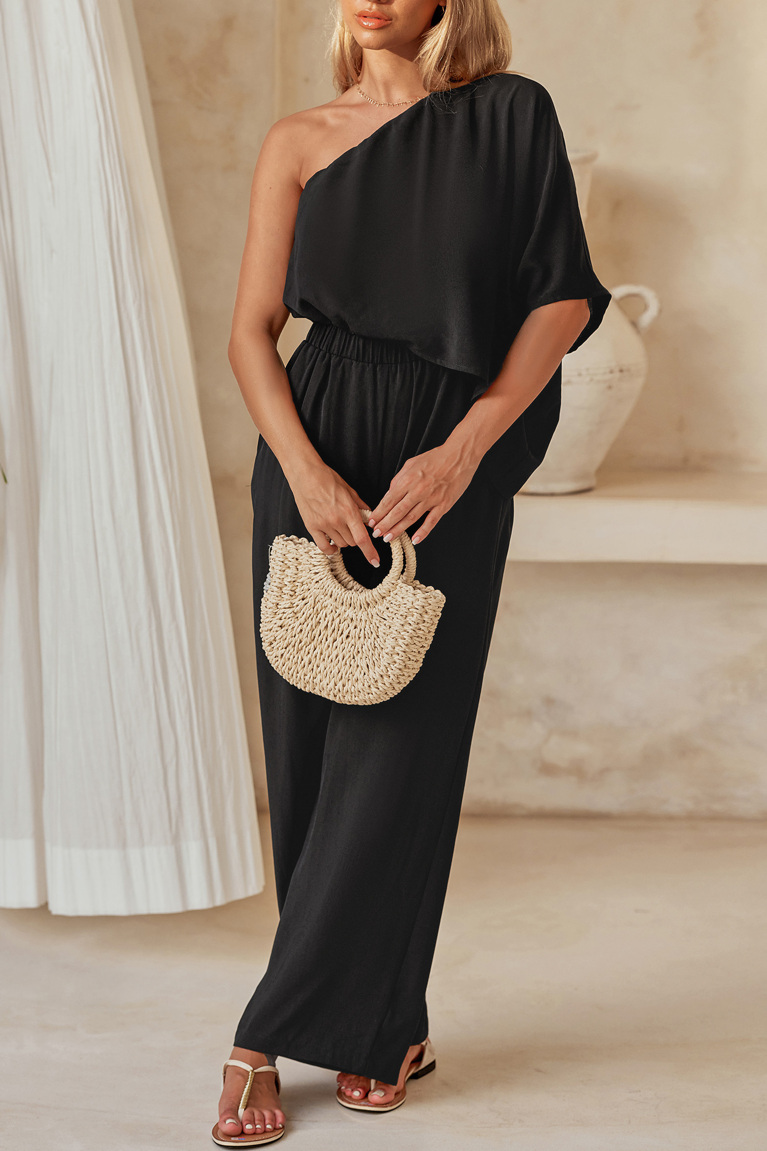 Sable Draped Wide Leg Jumpsuit | Cupshe US
